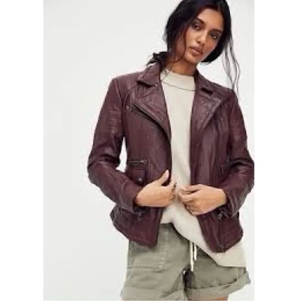 We The Free I'll Be Around Leather Moto Jacket/ size M